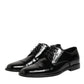 Dolce & Gabbana Black Leather Lace Up Derby Formal Dress Shoes