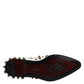Dolce & Gabbana White Leather Crystals Embellished Derby Shoes