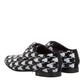 Dolce & Gabbana Dress Black White Sequined Lace Up Derby Shoes