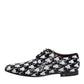 Dolce & Gabbana Dress Black White Sequined Lace Up Derby Shoes