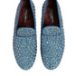 Dolce & Gabbana Blue Suede Studded Dress Men Loafers Shoes