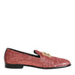 Dolce & Gabbana Pink Sequined Loafers Formal Dress Men Shoes