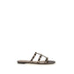 Valentino Garavani Brown Calf Leather Bos Taurus Flat Sandals
