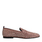 Dolce & Gabbana Pink Suede Crystals Loafers Men Dress Shoes