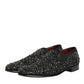 Dolce & Gabbana Black Suede Crystal Embellished Loafer Shoes