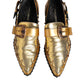 Dolce & Gabbana Gold Leather MONK STRAP Dress Formal Shoes