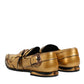 Dolce & Gabbana Gold Leather MONK STRAP Dress Formal Shoes