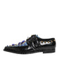 Dolce & Gabbana Black Blue Embellished MONKSTRAP Dress Shoes