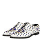 Dolce & Gabbana White Leather Crystals Embellished Dress  Shoes
