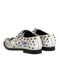 Dolce & Gabbana White Leather Crystals Embellished Dress  Shoes