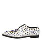Dolce & Gabbana White Leather Crystals Embellished Dress  Shoes