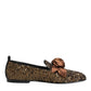 Dolce & Gabbana Gold Sequined Slip On Loafers Men Dress Shoes