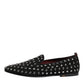 Dolce & Gabbana Black Crystal Embellished Loafers Dress Shoes