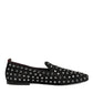 Dolce & Gabbana Black Crystal Embellished Loafers Dress Shoes