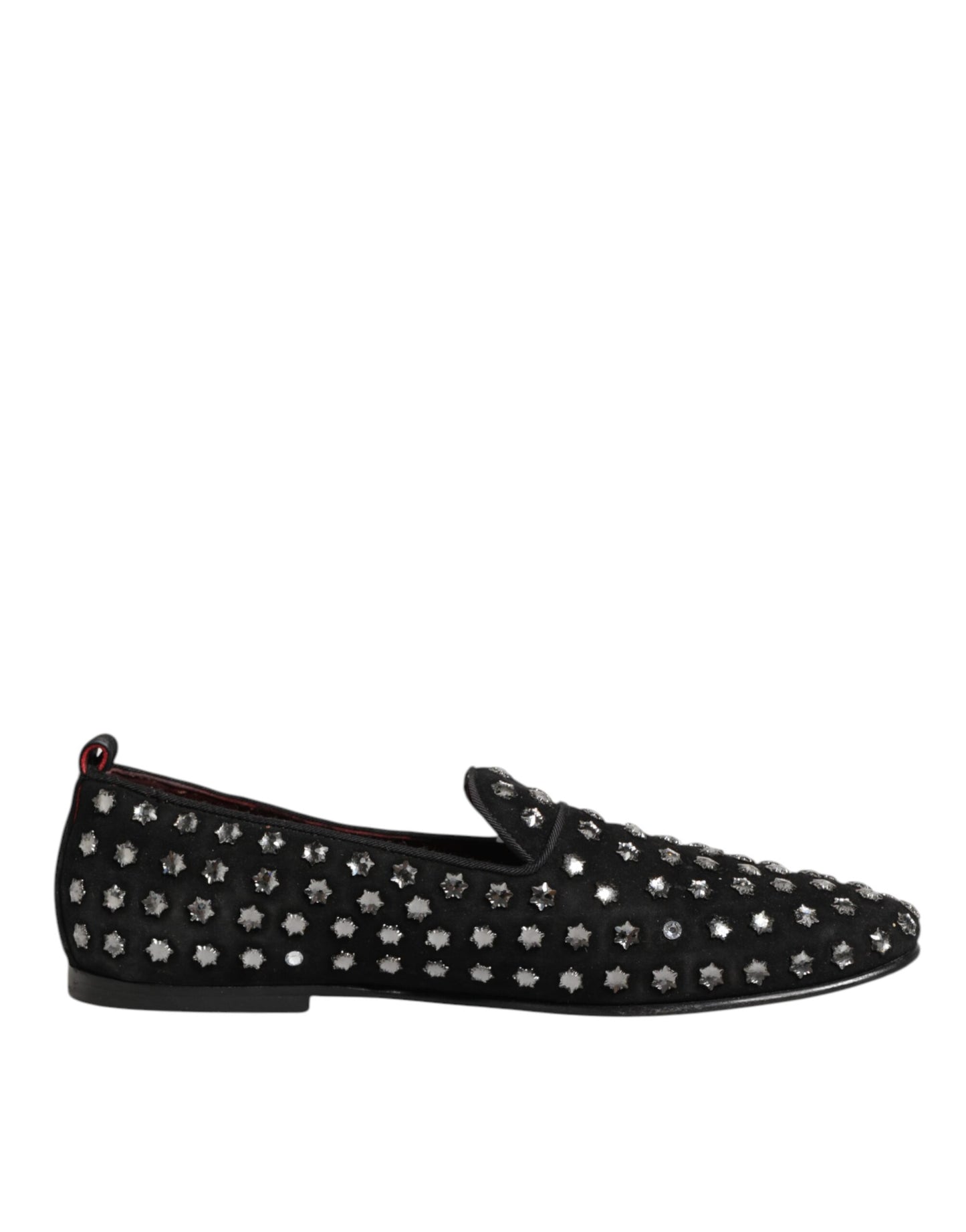 Dolce & Gabbana Black Crystal Embellished Loafers Dress Shoes