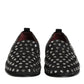 Dolce & Gabbana Black Crystal Embellished Loafers Dress Shoes