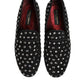 Dolce & Gabbana Black Crystal Embellished Loafers Dress Shoes