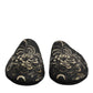Dolce & Gabbana Black Floral Jacquard Slides Slippers Shoes