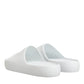 Dolce & Gabbana White Logo Slides Sandals Men Beachwear Shoes