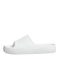 Dolce & Gabbana White Logo Slides Sandals Men Beachwear Shoes