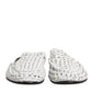 Dolce & Gabbana White Woven Slides MULES Men Sandals Shoes