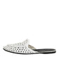 Dolce & Gabbana White Woven Slides MULES Men Sandals Shoes