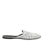 Dolce & Gabbana White Woven Slides MULES Men Sandals Shoes