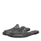 Dolce & Gabbana Blue Woven Slides MULES Men Sandals Shoes