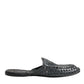 Dolce & Gabbana Blue Woven Slides MULES Men Sandals Shoes