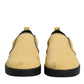 Dolce & Gabbana Yellow Cotton Low Top Slip On Sneakers Shoes