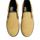 Dolce & Gabbana Yellow Cotton Low Top Slip On Sneakers Shoes