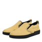 Dolce & Gabbana Yellow Cotton Low Top Slip On Sneakers Shoes