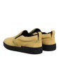 Dolce & Gabbana Yellow Cotton Low Top Slip On Sneakers Shoes