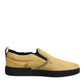 Dolce & Gabbana Yellow Cotton Low Top Slip On Sneakers Shoes