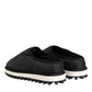 Dolce & Gabbana Black Nylon Low Top Slip On Sneaker Shoes