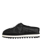 Dolce & Gabbana Black Nylon Low Top Slip On Sneaker Shoes