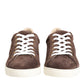 Dolce & Gabbana Brown Suede Leather Low Top Men Sneakers Shoes