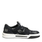 Dolce & Gabbana Blue Cotton Denim Logo Low Top Sneakers Shoes