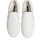 Dolce & Gabbana White Leather Low Top Slip On Sneakers Shoes
