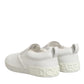 Dolce & Gabbana White Leather Low Top Slip On Sneakers Shoes