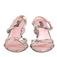 Dolce & Gabbana Pink Embellished Leather Ball-Heel Sandals  Shoes