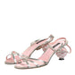 Dolce & Gabbana Pink Embellished Leather Ball-Heel Sandals  Shoes