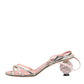 Dolce & Gabbana Pink Embellished Leather Ball-Heel Sandals  Shoes