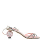 Dolce & Gabbana Pink Embellished Leather Ball-Heel Sandals  Shoes