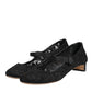 Dolce & Gabbana Black Vally Taormina Floral Lace Pumps Shoes