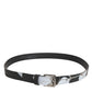 Dolce & Gabbana Multicolor PVC Floral Silver Buckle Men Belt