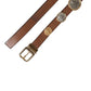 Dolce & Gabbana Brown Leather Gold Silver Coin Buckle Belt