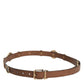 Dolce & Gabbana Brown Leather Gold Silver Coin Buckle Belt