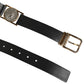 Dolce & Gabbana Black Leather Gold Silver Coin Buckle Belt
