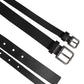 Dolce & Gabbana Black Double Strap Leather Buckle Men Belt